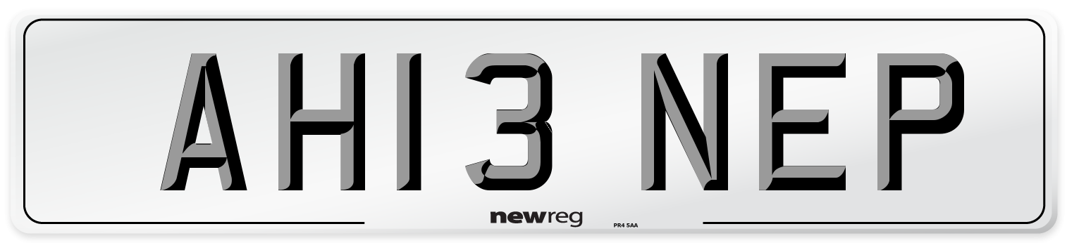 AH13 NEP Number Plate from New Reg